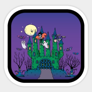 horror castle for Halloween night Sticker